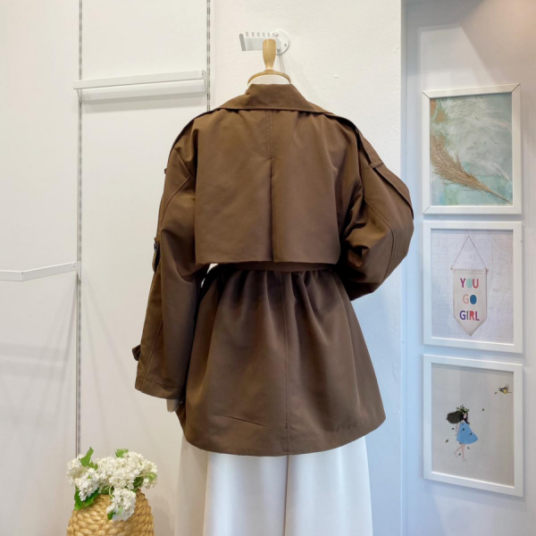 Acı Kahve Kuşaklı Scout Kısa Trençkot