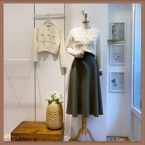 Khakigrüner Scuba-Rock