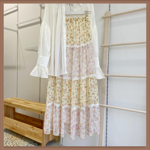Bahar Çiçekli Şifon Etek