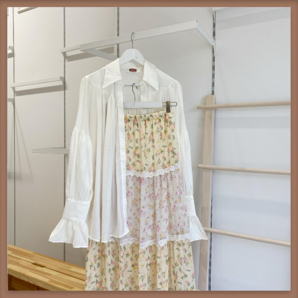 Bahar Çiçekli Şifon Etek