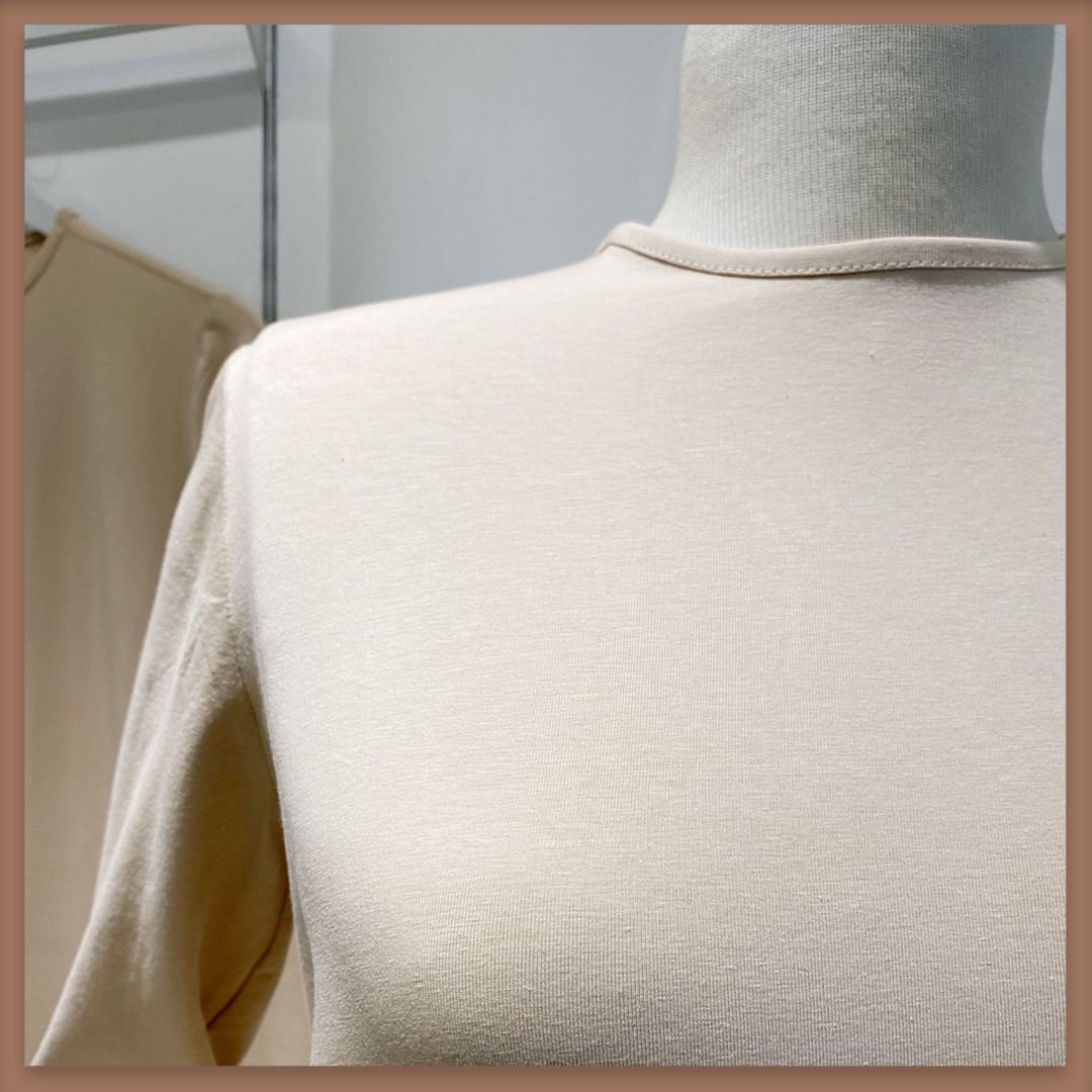 KREM UZUN KOLLU PENYE ELBİSE İÇLİK