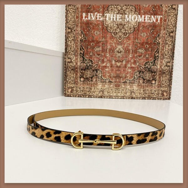 Leopar desenli beta tokalı kemer