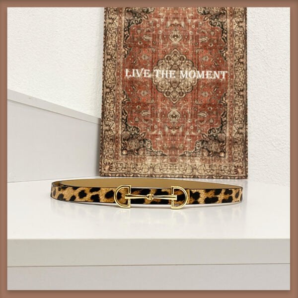 Leopar desenli beta tokalı kemer