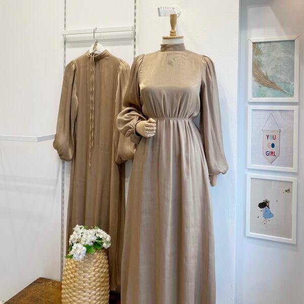 Koyu Vizon Şifon Kumaş Vienella Abiye