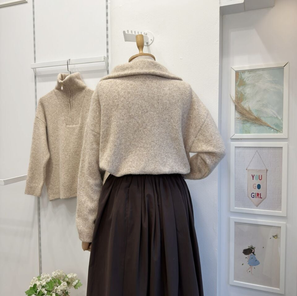 Vizon Fermuarlı Pearl Kazak