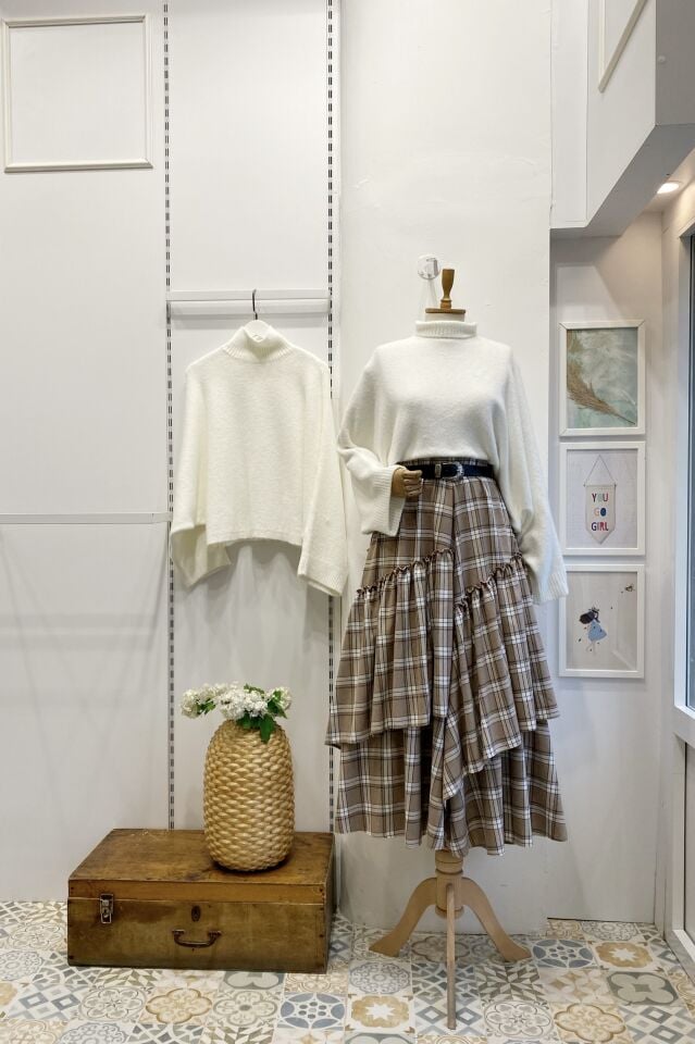 Vizon Ekose Desenli Ajouter Etek