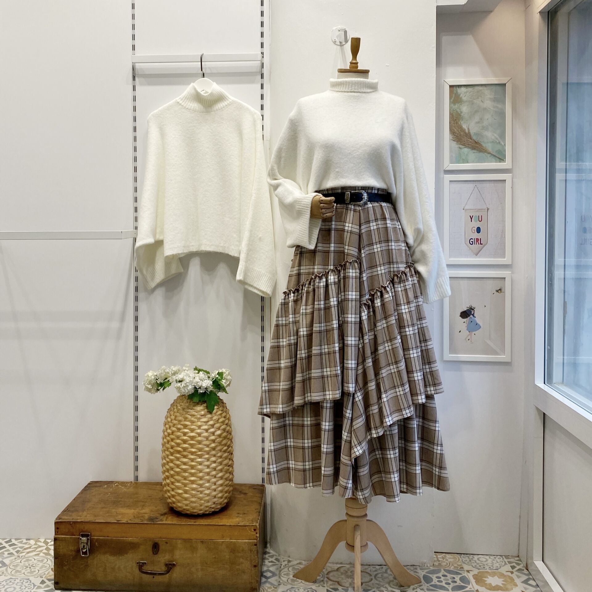 Vizon Ekose Desenli Ajouter Etek