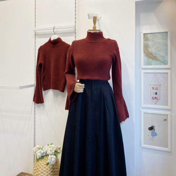 Bordo Kol Detaylı Crimson Kazak