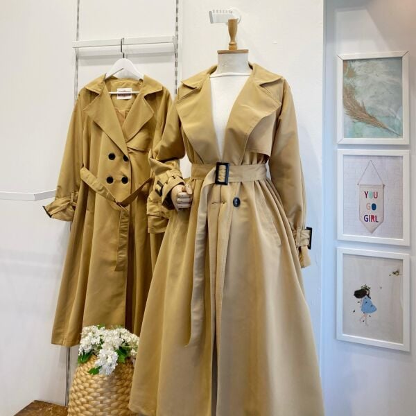 Camel Sentinel Düğmeli Gabardin Trenç