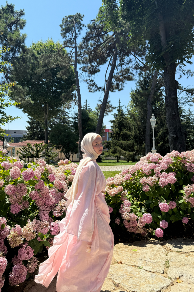 Faya Girls x Pembe Şifon Soft Layer Elbise