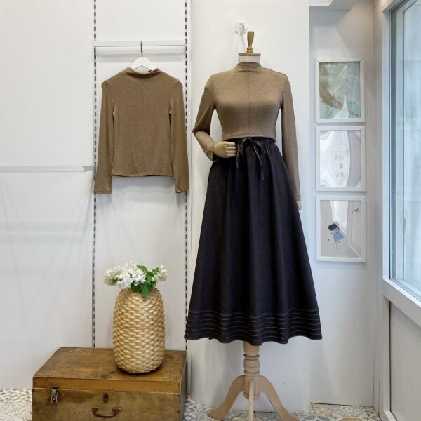 Kot Kumaş Acı Kahve Zeran Etek