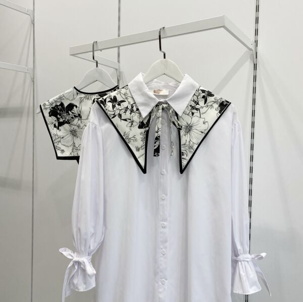 Siyah Fiamma Desenli Muse Yaka