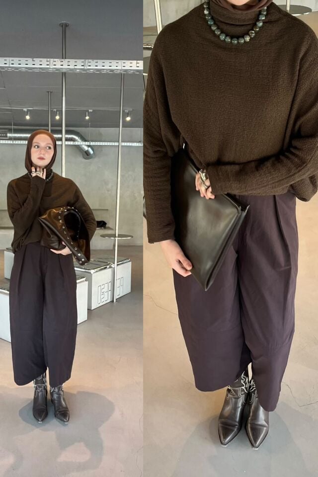 Faya Girls x Acı Kahve Poplin Kumaş Dimni Pantolon (ÖN SİPARİŞ)