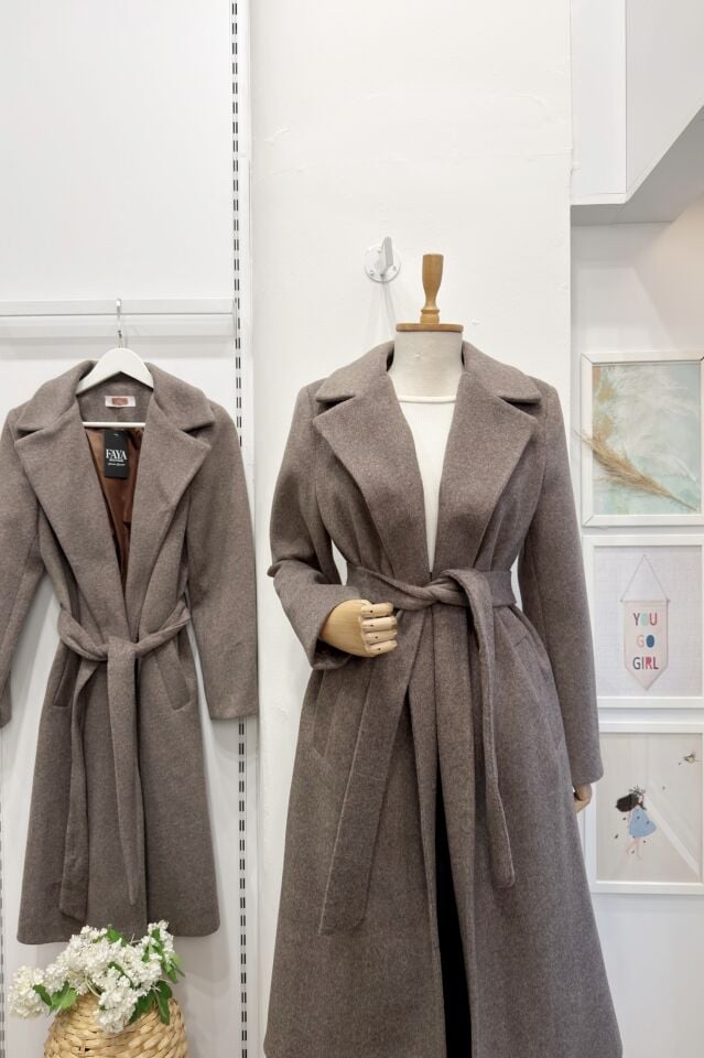 Koyu Vizon Silvana Kaşe Kaban