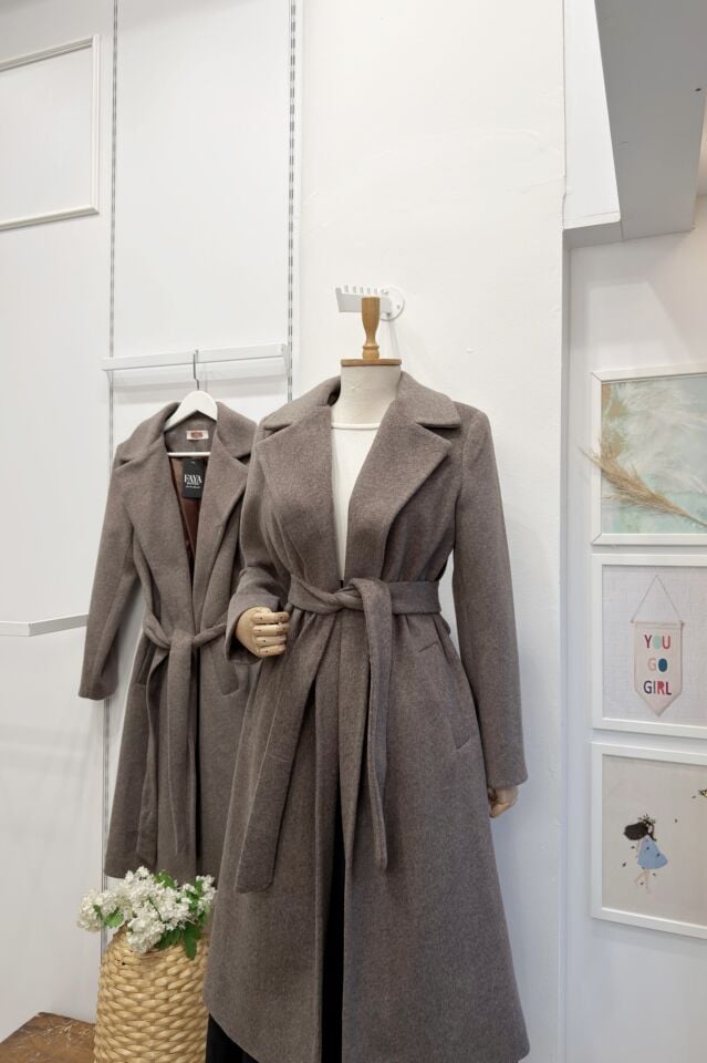 Koyu Vizon Silvana Kaşe Kaban