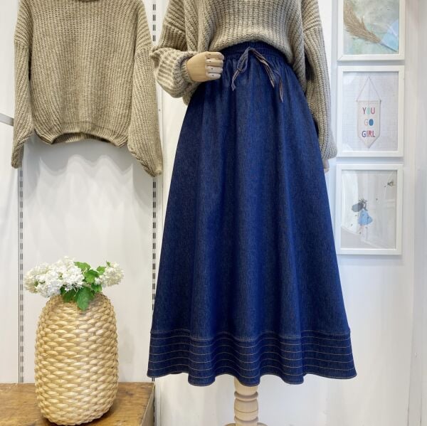 Kot Kumaş Lacivert Zeran Etek