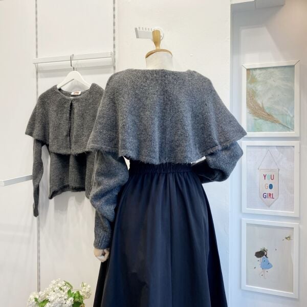 Antrasit Yaka Detaylı Triko Kazak