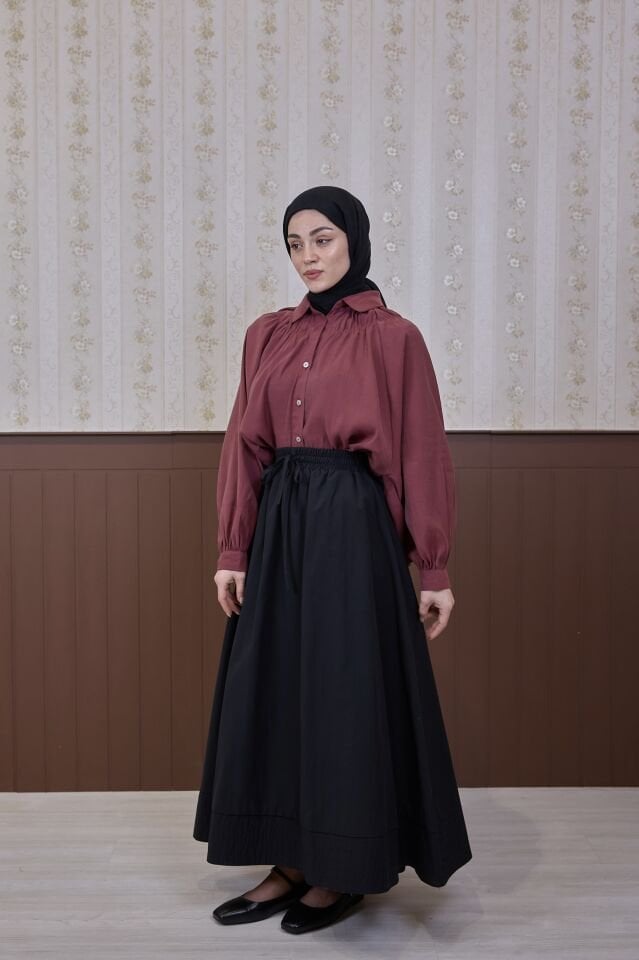 Siyah Beli Lastikli Zeran Etek