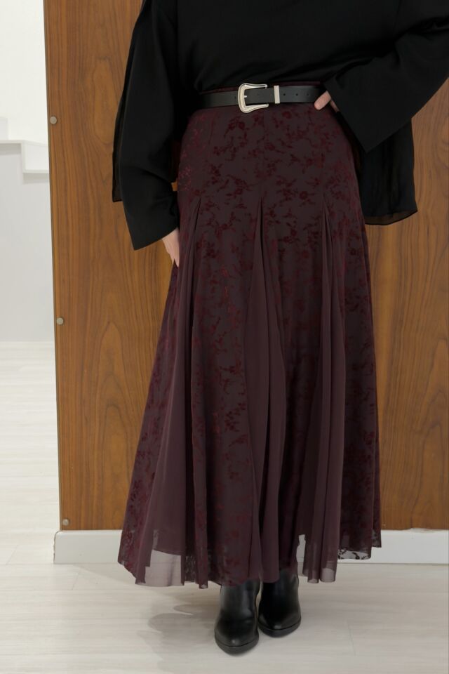 Bordo Graceful Tül Etek