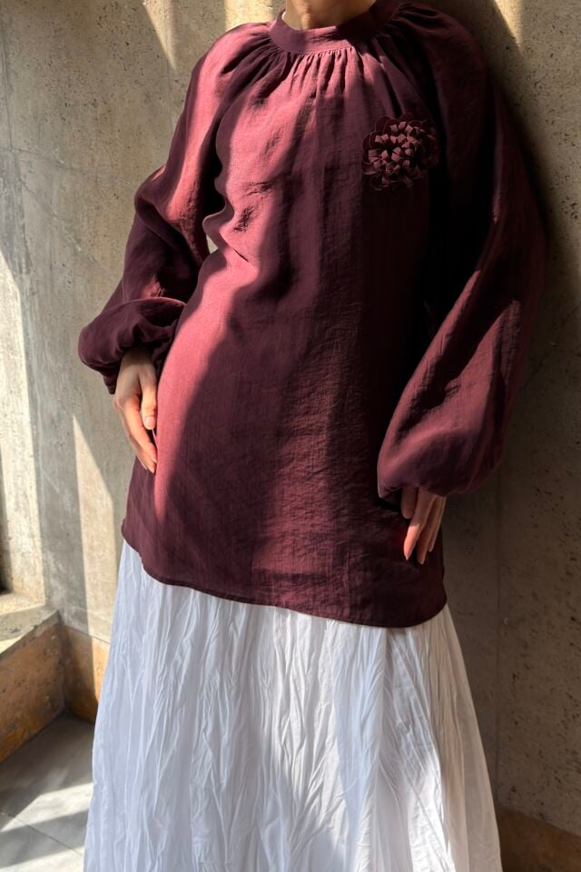 Mürdüm Bel Bağlı Bloome Tunik