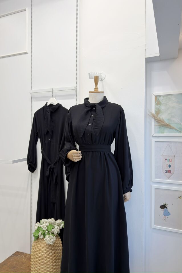 Siyah Modal Kumaş Ruth Elbise