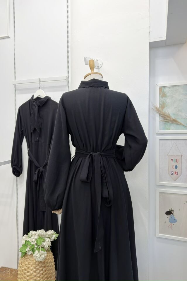 Siyah Modal Kumaş Ruth Elbise