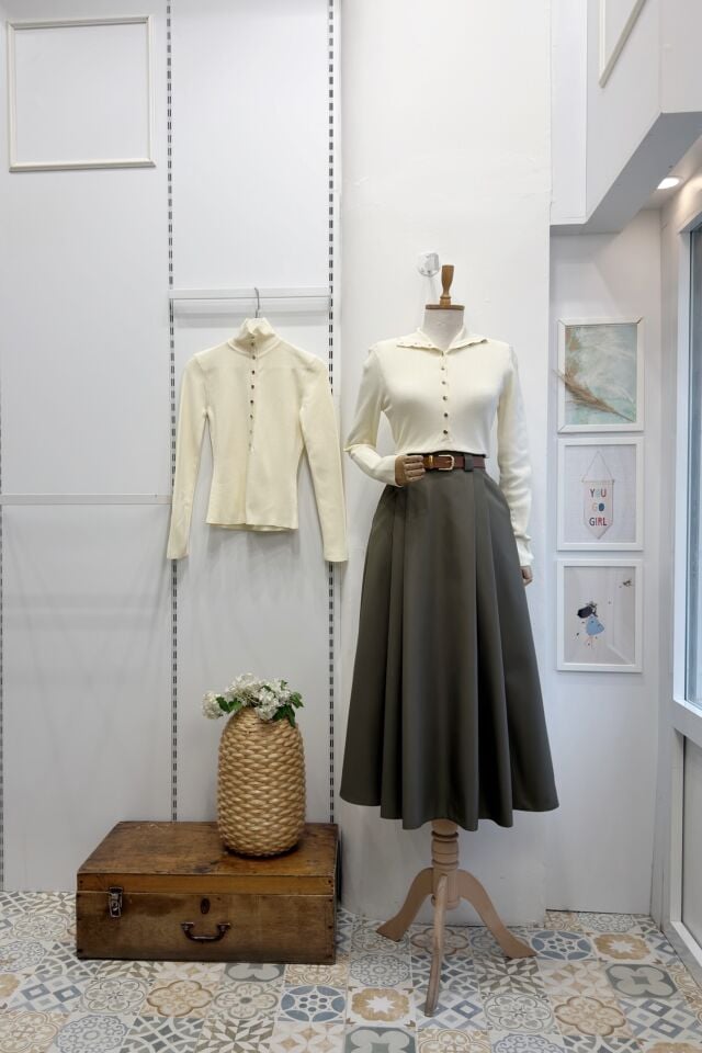 Haki Yeşili Kemerli Arain Etek