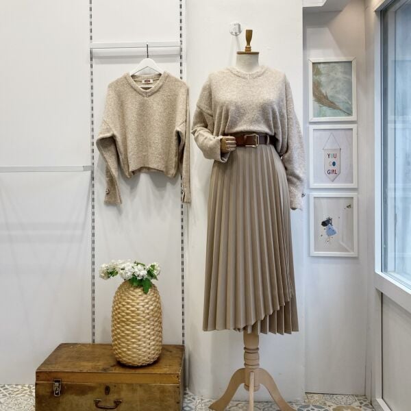 Piliseli Vizon Odette Crep Etek