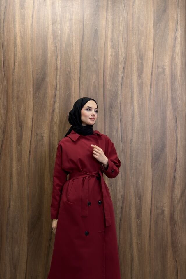 Bordo Pardesü Model Trençkot