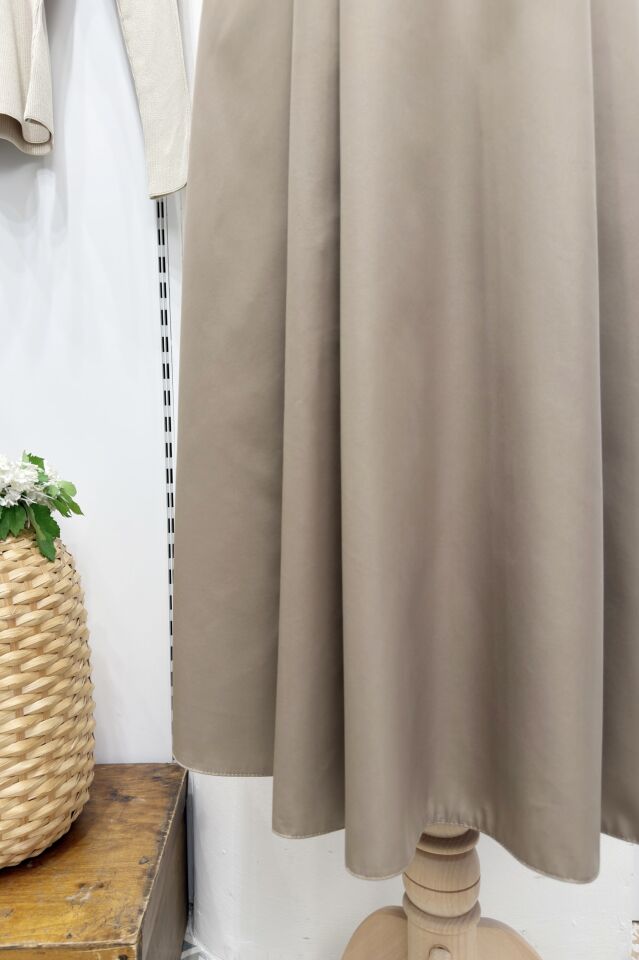 Koyu Vizon Kemerli Arain Etek