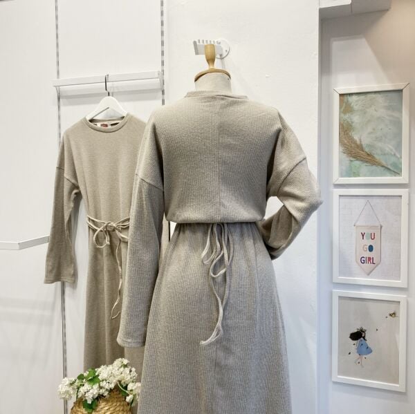 Vizon Düz Model Triko Elbise