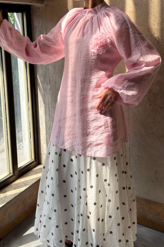 Pembe Bel Bağlı Bloome Tunik