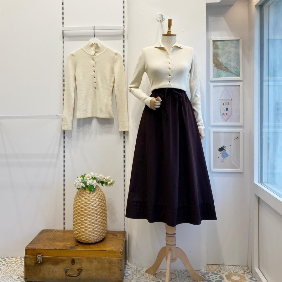 Acı Kahve Beli Lastikli Zeran Etek