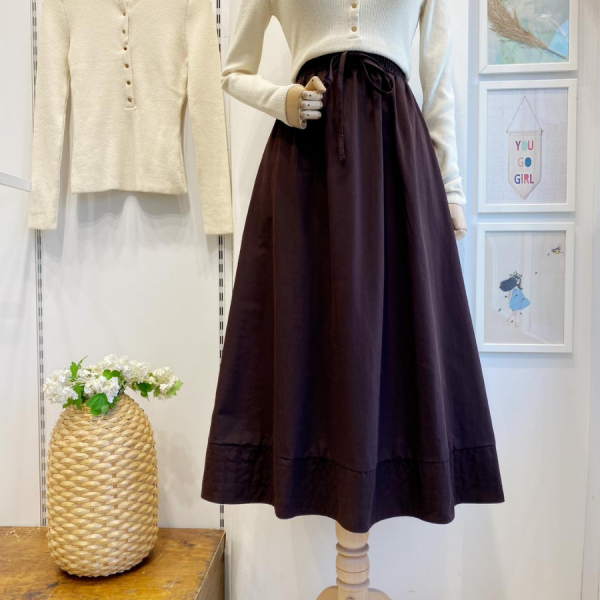 Acı Kahve Beli Lastikli Zeran Etek