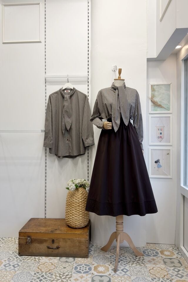 Acı Kahve Beli Lastikli Zeran Etek