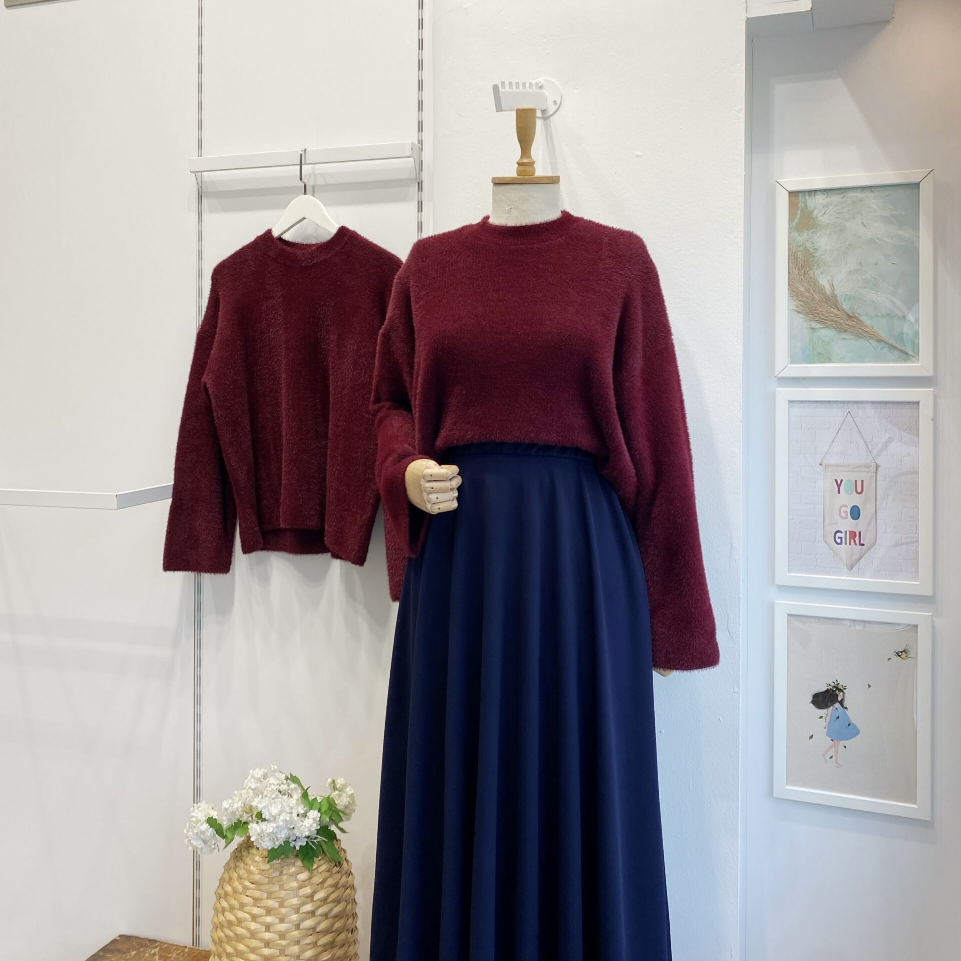 Bordo Angora Kumaş Kazak