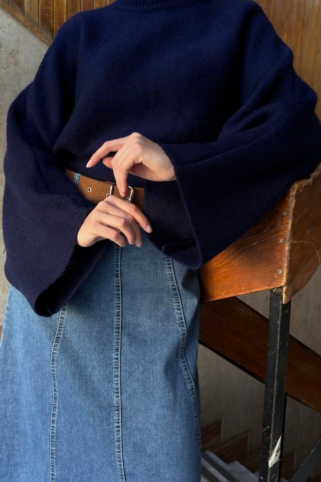 Lacivert Oversize Rosella Kazak