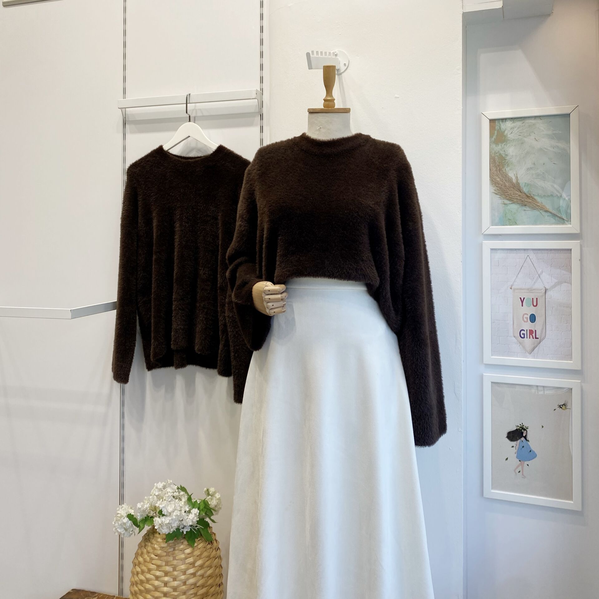 Kahverengi Angora Kumaş Kazak