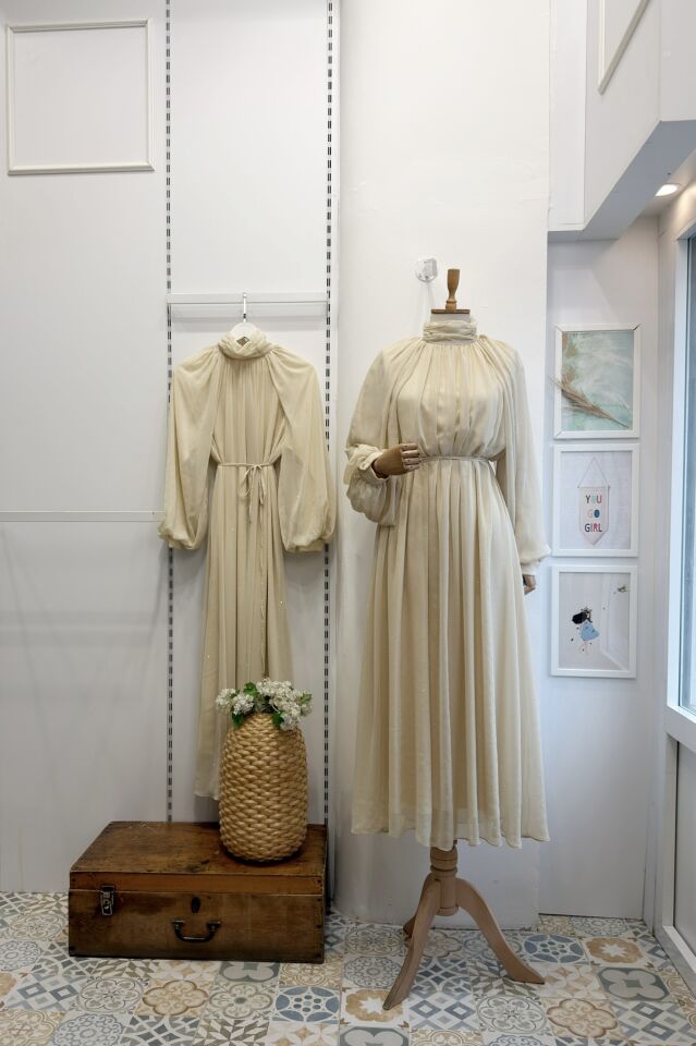 Vanilya Şifon Serapha Abiye