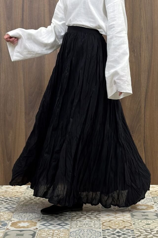 Siyah Crush Vual Keten Etek