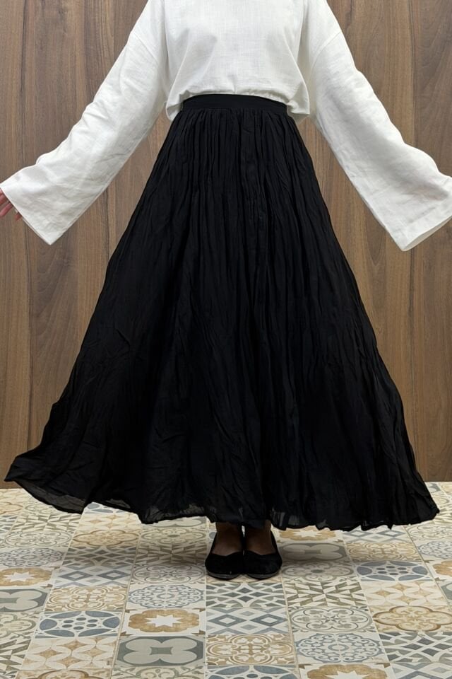 Siyah Crush Vual Keten Etek