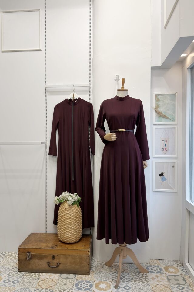 Mürdüm Kemer Detaylı Elvira Elbise