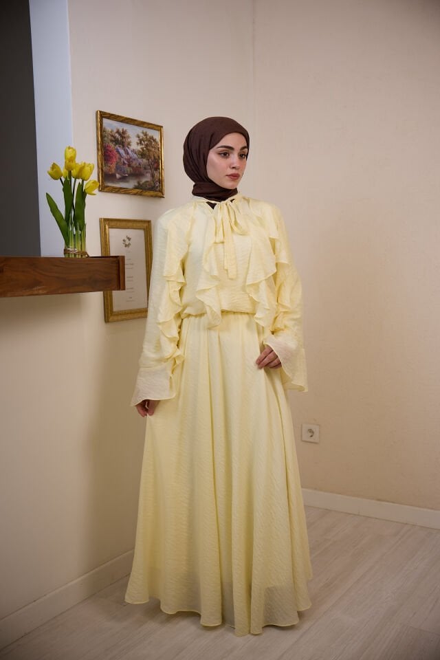 Butteryellow İspanyol Kol Mimosa Şifon Takım