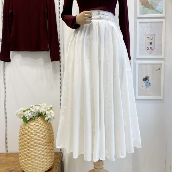 Beyaz İki Kemerli Fiorite Etek