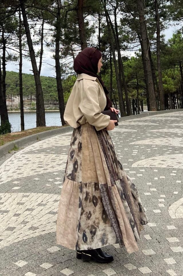 Faya Girls x Soil Desenli Şifon Etek