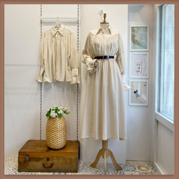 Krem Modal Kumaş Kloş Etek