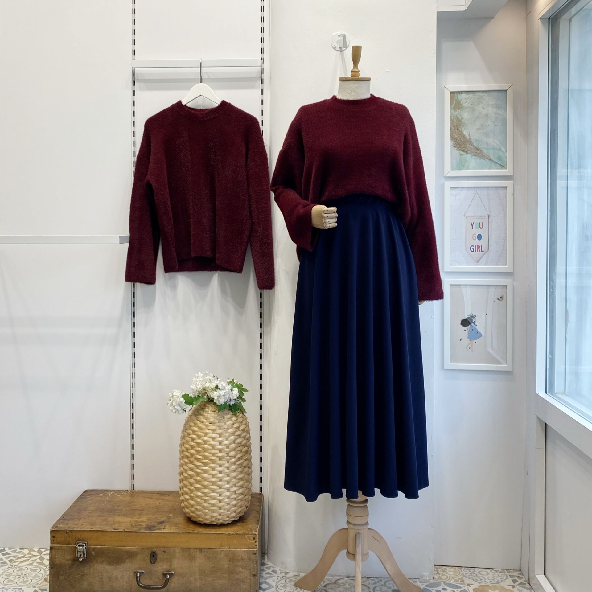 Beli Lastikli Lacivert Crep Kloş Etek