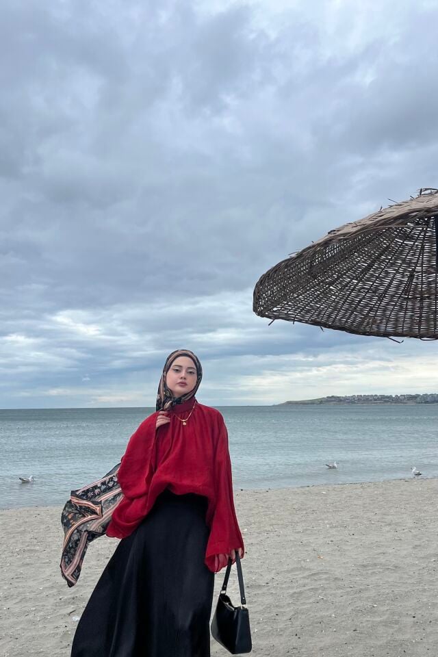 Faya Girls x Kırmızı Şifon Velissa Bluz
