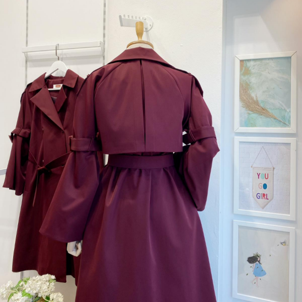 Bordo İspanyol Kol Torino Trençkot