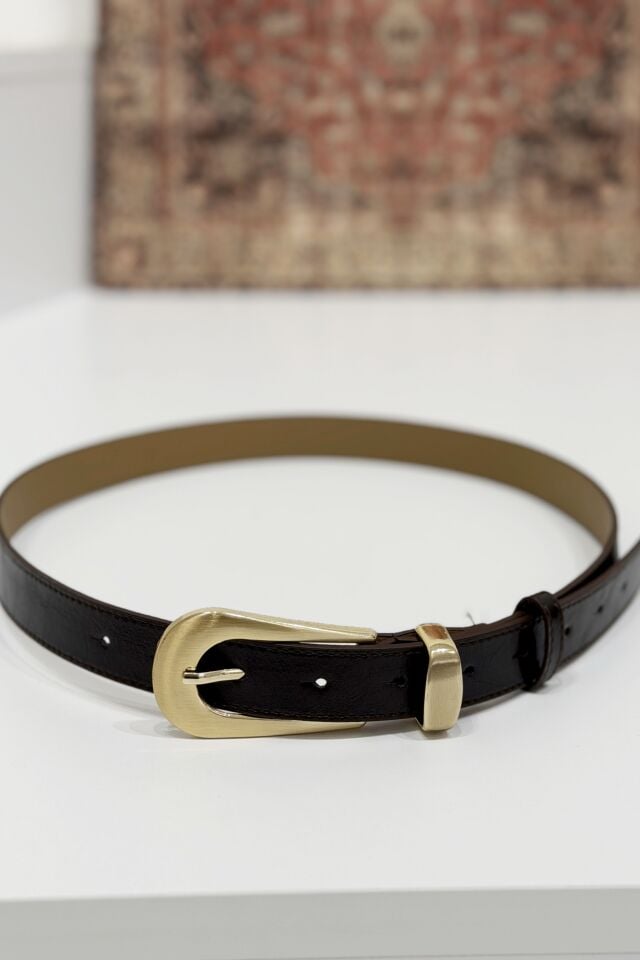 Acı Kahve Geniş Tokalı Kemer